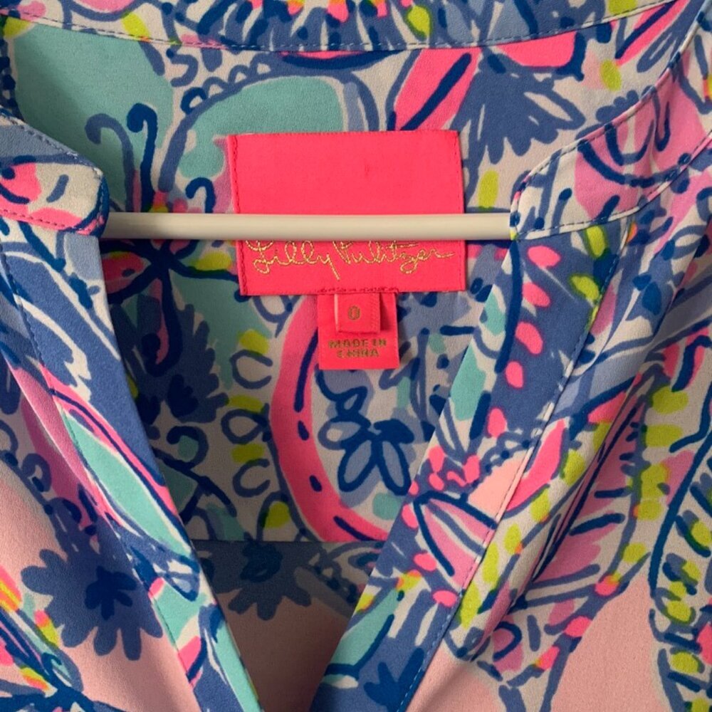 Lilly Pulitzer Cori Stretch Shirt Maxi Dress in Pop Up Got Your Back Size 0 - Picture 4 of 5